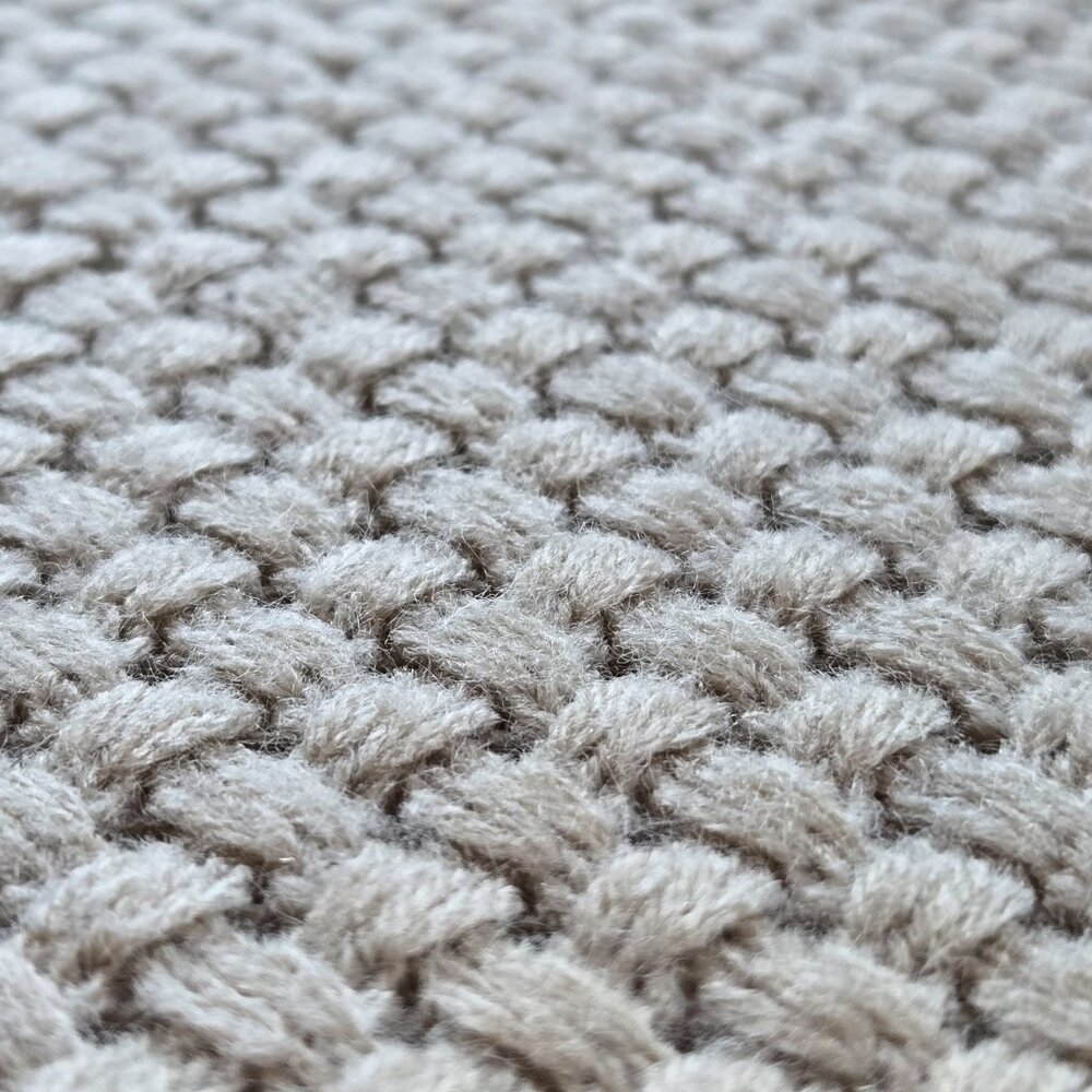 Organic Work Cashmere Basketweave Scarf Natural/Oatmeal - Picture 8 of 12